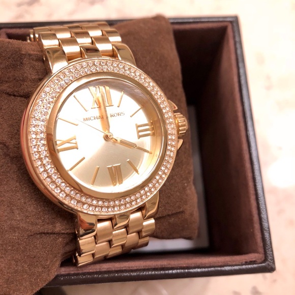 Michael Kors Lucy MK3185 Gold Watch with Crystal